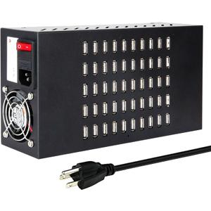 50 Port 200 Watt (40A) USB Charging Station, USB Fast Charger with Intelligent Protection, Multiple US Desktop Chargers, Suitable for Hotels, Shops, Schools, Shopping Malls