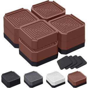 ANNKUT Bed Risers and Furniture Risers, Heavy Duty Adjustable Lifting Blocks for Couches, Desks, and Chairs, Elevates 1.5 or 3 Inches, Holds up to 4000 lbs (Brown)