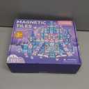 Magnetic Tiles Building Toys Set with 2 Dolls, Princess Castle Magnetic Blocks for Kids Ages 3-5 4-8, STEM Educational Sensory Magnet Toys Birthday Gifts for Toddlers Girls Boys