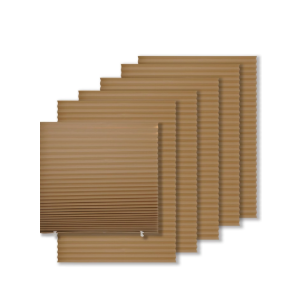 MYshade 6 Pack Temporary Blackout Paper Shades for Windows,Paper Pleated Blinds with Adhesive,No Tools No Drilling Free Cut Size Temporary Room Darkening Shades(Brown, 36" W x 72" H)