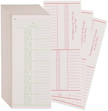 ALGLEA 500PCS Time Cards for Employees Weekly, 2 Sided Time Sheets, 3-3/8" x 8-1/4", Green/Red ALGLEA 500PCS Time Cards for Employees Weekly, 2 Sided Time Sheets, 3-3/8" x 8-1/4", Green/Red