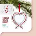 Klikel Christmas Photo Ornament - Silver Heart Photo Frame - 2 Pc Picture Ornament for Tree - Red and Green Frame with Gift Box