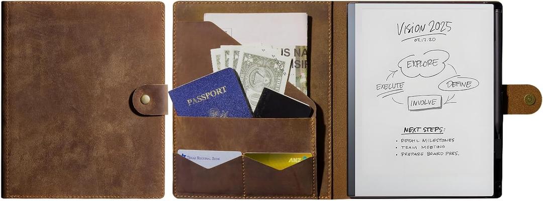 CoBak Premium PU Leather Case for 10.3" Remarkable 2 Tablet (2020) - Folder Design, Slim Hard Shell with Pen Holder,Handmade Genuine Leather