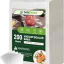 Vacuum Sealer Bags, 200 Quart BPA Free 8x12 Inch Vacuum Seal Bags for Food Saver, Seal a Meal, Weston. Heavy Duty Commercial Grade Vacuum Food Storage Bags for Sous Vide Freezer Vac Storage Meal Prep