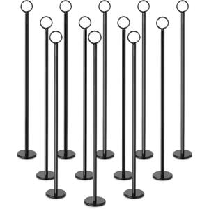 New Star Foodservice Ring-Clip Table Number Holder / Place Card Stand, 18 Inch, Black Finish, Set of 12