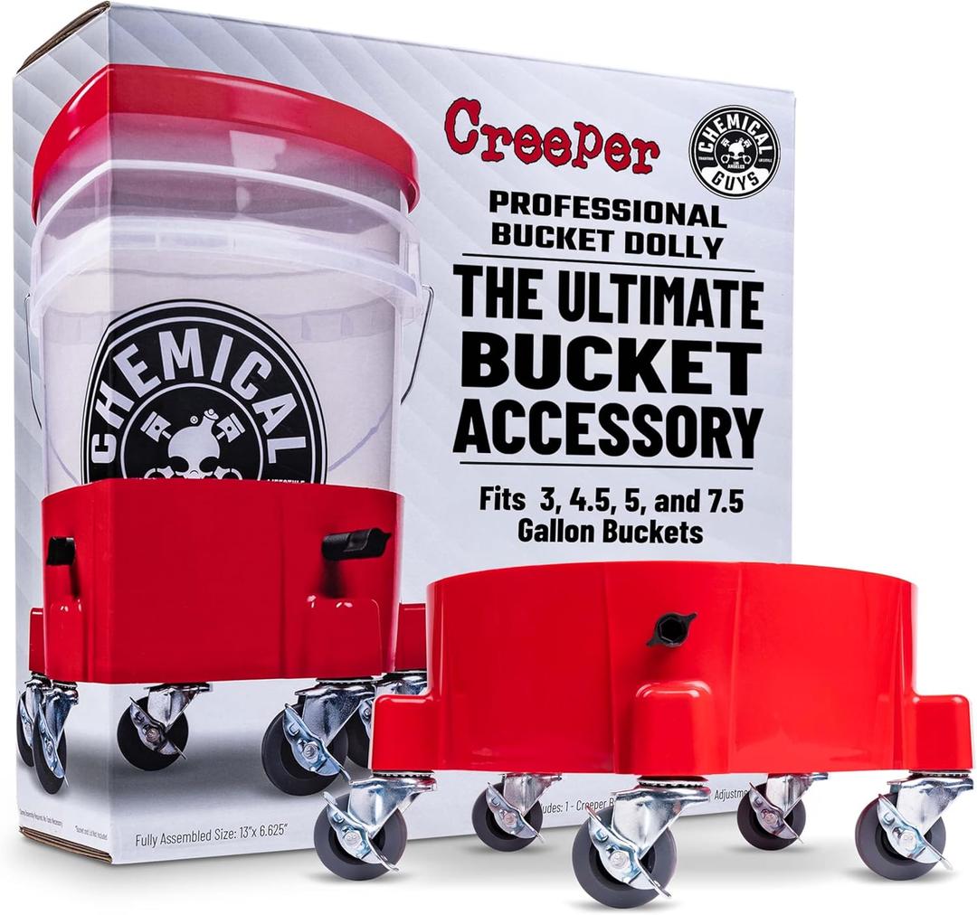 Chemical Guys ACC1001R Creeper Rolling Bucket Dolly for Car Washing, Detailing, Garage & More (Red)