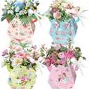 12 Pcs Tea Party Decorations, Flower Boxes Centerpiece Floral Teapot Vase Table Decor for Birthday Baby Shower Bridal Wedding Princess Tea Party Decorations Supplies