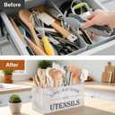 2 PC Wooden Utensil Holder,With 4-Compartments size*1 + 3-Compartments size*1 Extra Large Kitchen Counter,Cooking Spatula Organizer,Farmhouse Decor, Rustic Cooking Utensil