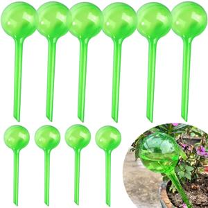 MOONSOUND Plant Watering Dispenser, 10Pcs Plant Watering Devices, Premium Plant Automatic Waterer, Indoor Outdoor Plant Self Watering Spikes, Pot Flower Self Watering Bulbs (D. Green-6L4S)