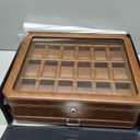 ROTHWELL 18-Slot Watch Case with Drawer Luxury Watch Box for Men, Real Glass Top, Lockable, Display Case for Collections (Tan/Brown)