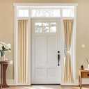 Vatge Sidelight Curtains for Front Door, 12 Inch Wide Narrow Window Curtains for Side Door, 1 Panel, W12 x L80, Beige