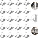 20 Pack 920158 Freezer Shelf Clip, Stainless Steel Fridge Cooler Shelf Support Clips, Refrigerator Refrigerated Shelf Replacement Clip Brackets, Curved Fridge Buckles Clips, Metal Shelf Clips