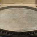 Round Wood Decorative Tray - Brown Washed Bead Tray for Coffee Table Wood Serving Tray Wooden Trays Decor Kitchen Counter Circle Tray Vintage Centerpiece for Living Room Candle Holder (15.75 inch)