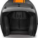Daytona Helmets 3/ 4 Shell Open Face Motorcycle Helmet – DOT Approved [Orange Pin Stripe] [XL]