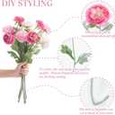 Artificial Peony Flowers Ranunculus Fake Flowers 6pcs Summer Flowers Peonies Bouquet for Home Decoration Silk Flowers Peony Arrangements (Pink)