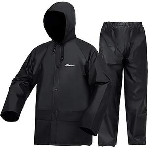Rain Suits for Men Ultra-Lite Waterproof Protective Rain coats Rain Gear Workwear Fits Men Women
 (Small, Black)