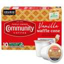 3 x Community Coffee Vanilla Waffle Cone Ice Cream Flavored, 10 Count Coffee Pods, Compatible with Keurig 2.0 K-cup Brewers, 10 Count (Pack of 1)