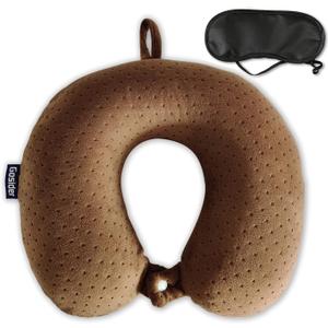 Memory Foam Travel Pillow, Comfortable Travel Neck Pillow U Shape, Support Neck and Head to Relieve Fatigue, Portable Neck Pillow Suitable for Planes, Trains, Self-Driving Cars (Brown)