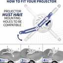 VIVO Universal Adjustable Ceiling Projector, Projection Mount Extending Arms Mounting Bracket, White, MOUNT-VP01W