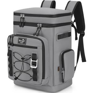 42Cans Cooler Backpack Insulated Leak Proof for Men & Women, Large Waterproof Backpack Cooler for Beach, Picnic, Outdoor, Leakproof, Multi-Functional (Gray)