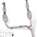 High Flow Catalytic Converter Kit Compatible with F150 2004-2006 & Mark LT 2006-2008 5.4L V8 engine 4WD Transmission, Replace# 645217 53569 645218 50553 EPA Compliant