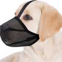 Dog Muzzle, Soft Mesh Covered Muzzles for Small, Medium, Large and X-Large Dogs, Muzzle with Adjustable Straps, Prevent Barking, Biting, and Accidental Ingestion (Black, X-Small)