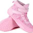 Sisttke Kids Wrestling Shoes Boys Girls Boxing Shoes Fitness Sneakers Zero Drop Sole (Pink)