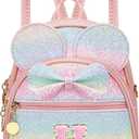 KKXIU Initial Bowknot Mini Backpacks for Girls Women, Small Cute Backpack Purse, Personalized Birthday Gifts for Toddler, Kids and Teen Girls(H, Rainbow)