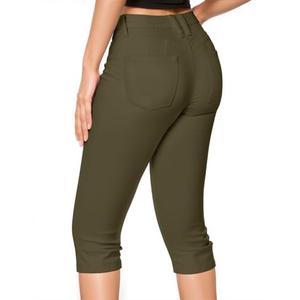 Hybrid & Company Women's Butt Lift Super Comfy Stretch Denim Capri Short Jeans Q43308X Army Green S