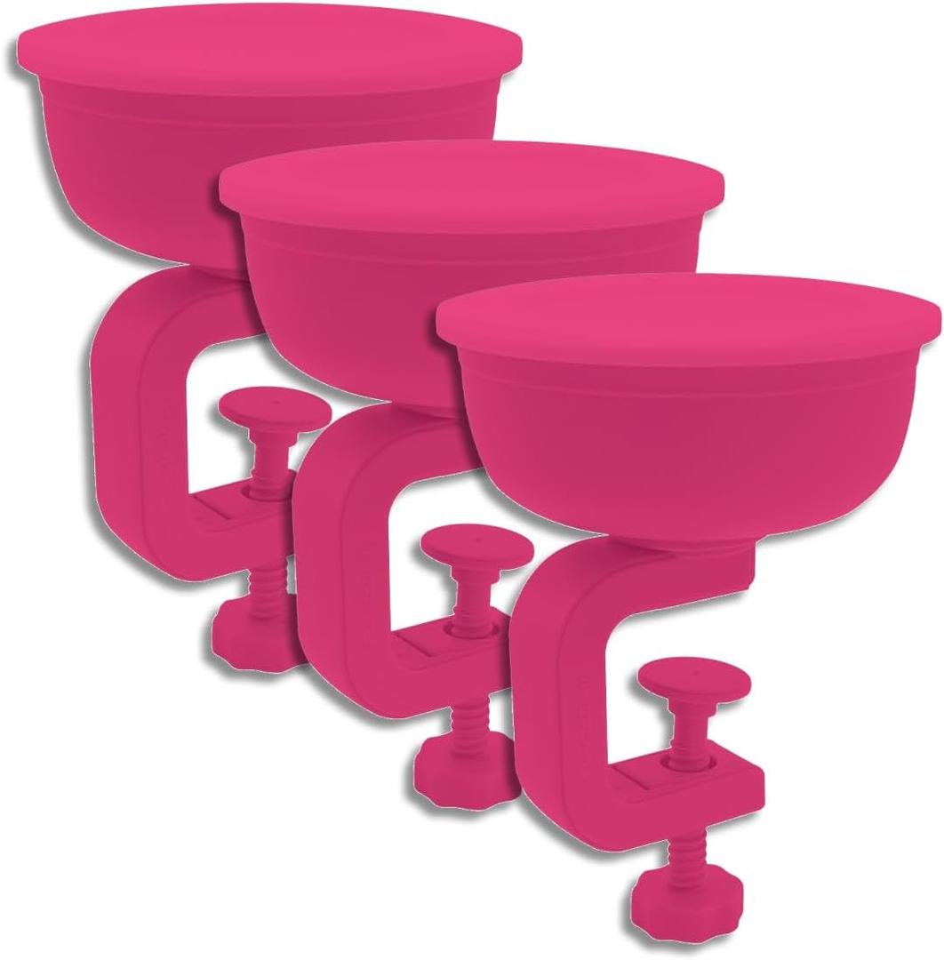 Spill-Proof Baby Bowl with Secure Clip, Lid for Travel, BPA-Free, Dishwasher & Microwave Safe, Non-Toxic Baby Feeding Solution | 3-Pack (Pink)