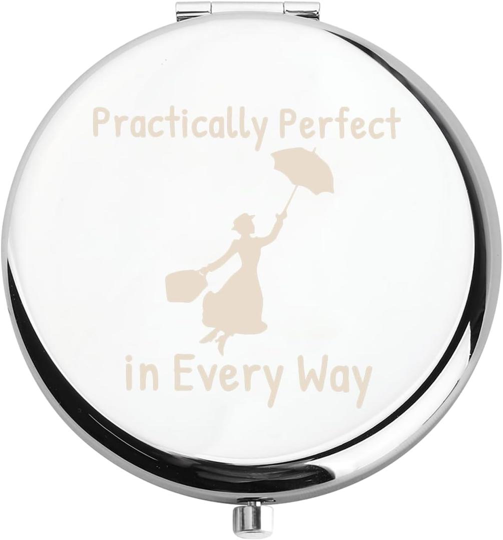 WUSUANED Movie Quote Makeup Mirror Practically Perfect in Every Way Mirror Fantasy Inspired Gifts for Movie Fans