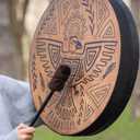 Shaman Drum 10 Inch Handmade Shamanic Drum Hand Drum With Drum Stick Tree of Life Sound Healing Tool For Spiritual Music, Reflection Meditation(Mosaic)