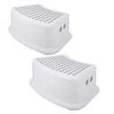 Step Stool for Kids (2 Pack), Toddlers Stool for Potty Training, Bathroom, Kitchen, Bedroom, Toy Room and Living Room. Toilet Stools with Soft Anti-Slip Grips for Safety, Stackable, Gra