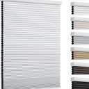 Changshade Cordless Cellular Shades, Blackout Room Darkening Black Out Honeycomb Blinds for Indoor Windows Bedroom, Pull Down Pleated Accordion Blind Easy Install, Shade Size 26.5" W x72 H, White