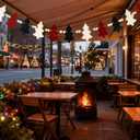 2 x Merry Christmas Banner, 6.5ft Farmhouse Xmas Tree Wooden Beads Christmas Decor (White and Red)