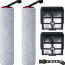 Roller Brush and HEPA Filter for DREAME H12 Pro FlexReach / H15 Pro Wet Dry Vacuum Cleaner Replacement Parts, 2 Roller Brush + 2 HEPA Filters + 1 Cleaning Brush