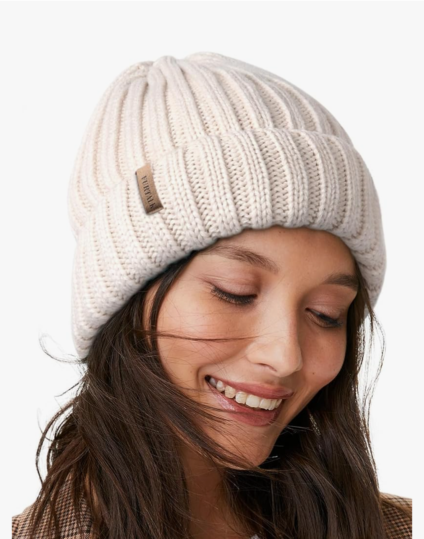 FURTALK Winter Hats for Women Fleece Lined Beanie Knit Chunky Womens Snow Cap