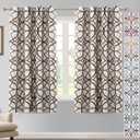 H.VERSAILTEX Blackout Curtains Printed Design 63 Inch Length 2 Panels Set Thermal Insulated Curtains for Bedroom Living Room Geometric Modern Grommet Window Drapes - Taupe and Brown