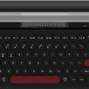 Ajazz AF84 Wireless Membrane Silent Typewriter Keyboard, Bluetooth/2.4G Dual-Mode Connection, Cute Retro Aesthetic Design with Integrated Stand for Tablet, Phone, PC and Win/Mac/Android Black