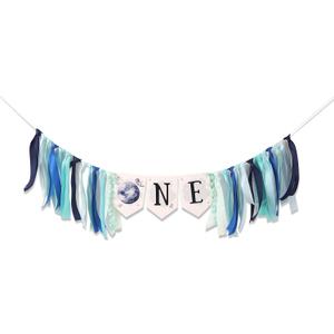 Outer Space Planets High Chair Banner - Astronaut Rocket 1st Birthday Boy High Chair ONE Banner - First Trip Around the Sun Party Decor (OUTER SPACE HF)