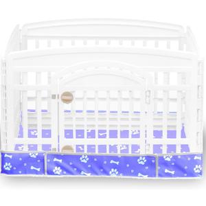 Dog Playpen Bottom Pad Fits for 36 Inch 4 Panels Exercise Pet Playpen, Dog Crate Pad Puppy Playpen Pad, Hoop and Loop Design (Note: Playpen Not Included). -Blue