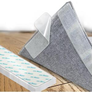Rug Non Slip Grippers, 12Pcs Carpet Tape Reusable, No Residue on Hardwood Floors, Strong Hold Rug Stickers for Area Rugs, Keep Corners Flat, 2x8 Inch