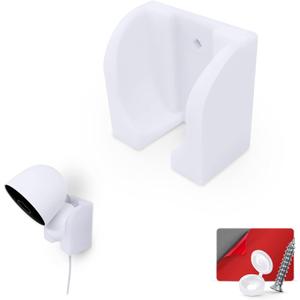 Wall Mount for Google Nest Wired 2nd Generation Security Camera - Adhesive & Screw-in, Easy Slot-in Design (White) by Brainwavz