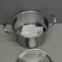 HOMICHEF 3.5QT Silver Nickel Free Stainless Steel Stockpot with Lid - Matte Polished, 8 Inch Wide, 7.6MM Thick Base, No Non-Stick Coating, 4.5 lbs