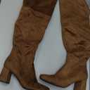 DREAM PAIRS Womens Thigh High Over the Knee Fashion Chunky Heel Long Boots (11, Brown/Suede)