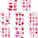 Heart Stickers, 252 PCS Pink Love Self Adhesive Stickers Bulk, 24 Sheets Heart Label Decorative Scrapbooking Sticker for Envelopes Cards Gift Crafts Wedding Birthday Party Favors Decorations Supplies