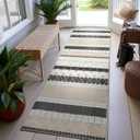 Rugshop Gray Marbella Boho Indoor/Outdoor Runner Rug for Deck,Porch,Hallway, Entryway and Kitchen 2'7" x 10'