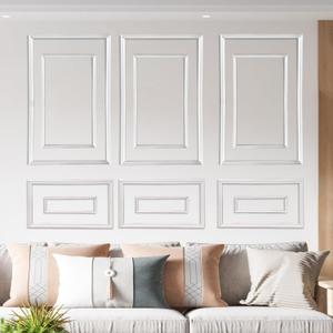 3 Set Peel and Stick Wall Molding Kit - Inner and Outer Layers Style Accent Wall Molding, Ready-to-Assemble Pre Made Wainscoting Wall Panel for Home Dcor (Premium Textured Finish) 3 Set Peel and Stick Wall Molding Kit - Inner and Outer Layers Style Accent Wall Molding, Ready-to-Assemble Pre Made Wainscoting Wall Panel for Home Dcor (Premium Textured Finish)