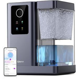 Silonn Nugget Ice Maker Countertop with APP & Voice Control, Self Cleaning Ice Machine with 3L Large Water Tank, 40 lbs/24H Soft Chewable Ice, Portable Pebble Ice Maker for Home, Kitchen and Party (Silver Gray)