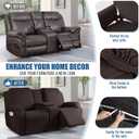TAOCOCO Reclining Loveseat with Middle Console Slipcover, 4 Piece Polyester Fabric Stretch Loveseat Reclining Sofa Covers (Coffee, 2 Seat Recliner Cover with Console)